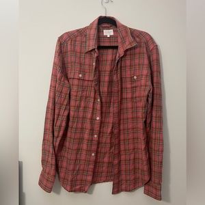 Peach pink/orange men’s flannel size L